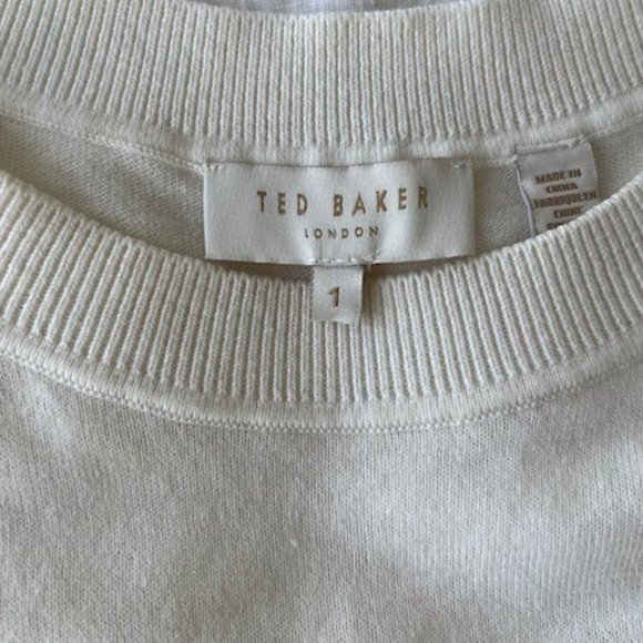 Ted Baker sleeveless top, size 4/XS-S (TB size 1), cream front + coloured back. - Picture 6 of 8